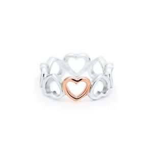 Tiffany and Co. ring rose gold and silver hearts